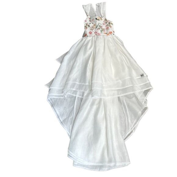 Mella Stitched Floral Embroidered Bodice Hi Lo Dress sz 6 - Picture 1 of 10